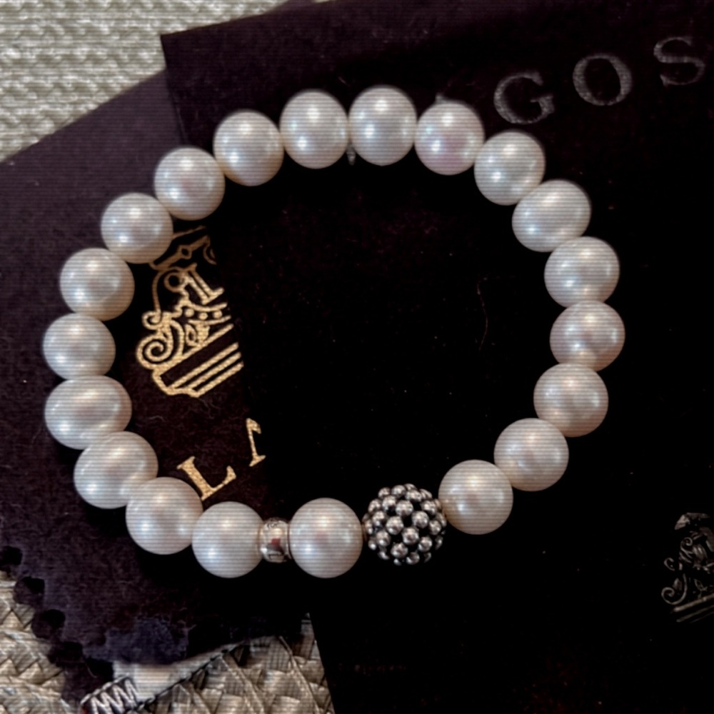 LAGOS ‘Maya’ Pearl Silver Station Bracelet
